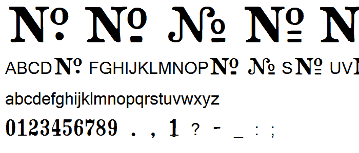 CrashNumberingSerif font