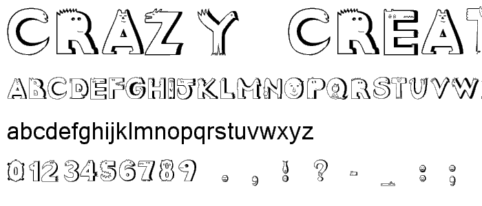 Crazy Creatures Normal font