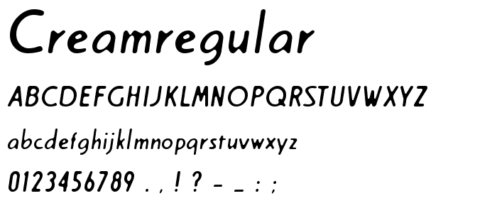 Creamregular font