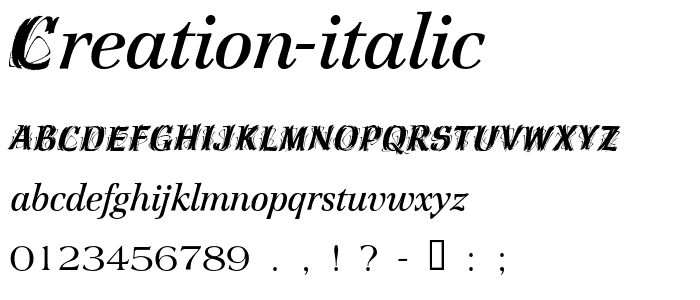 Creation Italic font