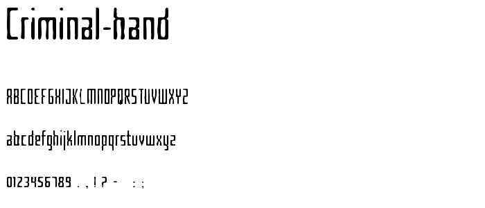 Criminal Hand font