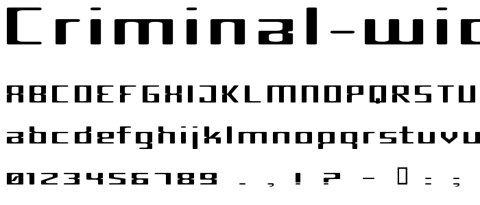 Criminal Wide font