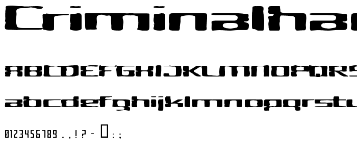 CriminalHand Extended font