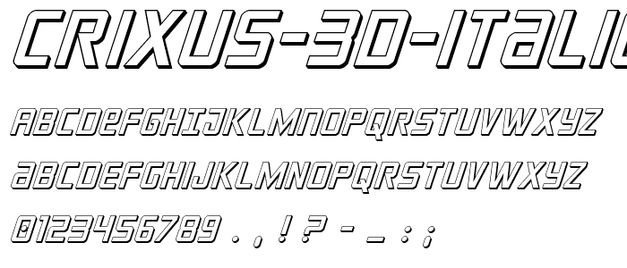 Crixus 3D Italic font