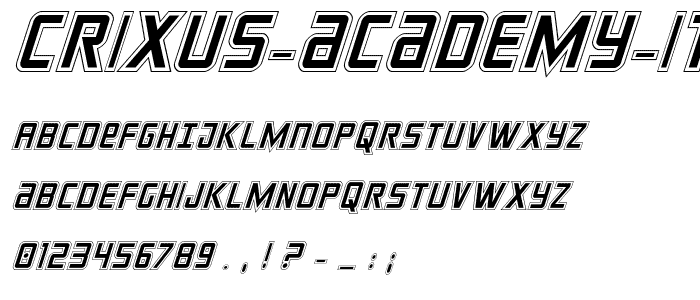 Crixus Academy Italic font