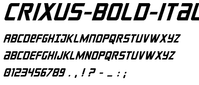 Crixus Bold Italic font