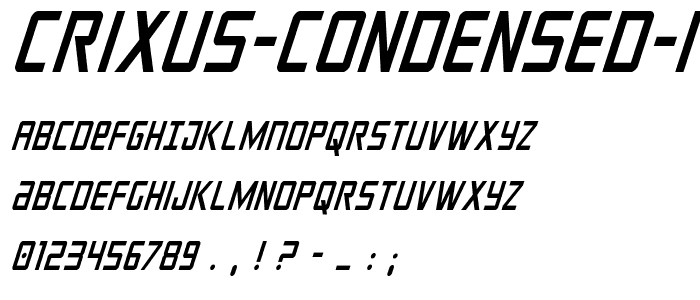 Crixus Condensed Italic font
