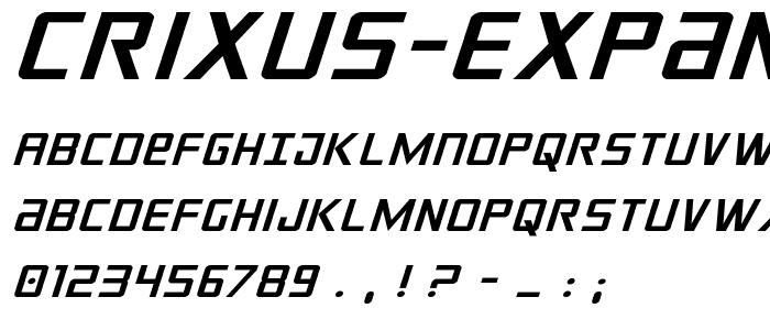Crixus Expanded Italic font