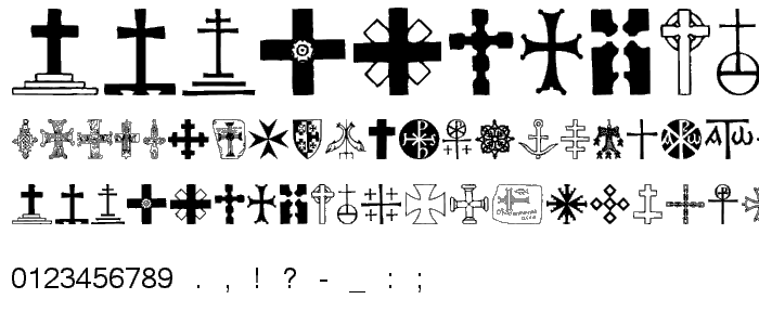 Crosses font