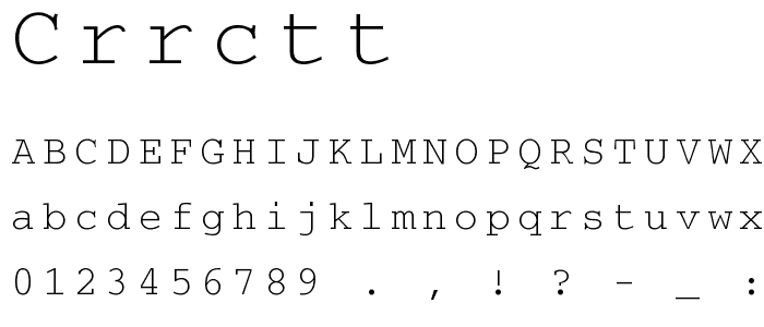 CrrCTT font