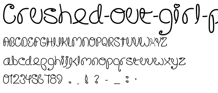 Crushed Out Girl Pen font