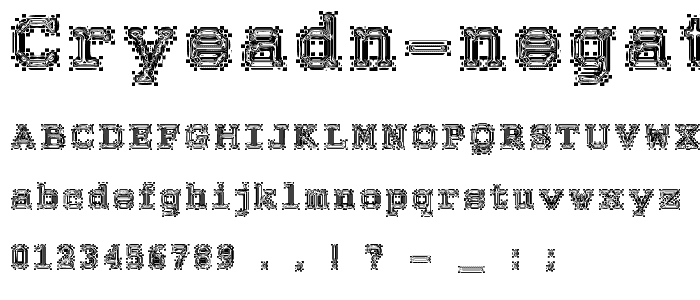 Cryeadn Negative font