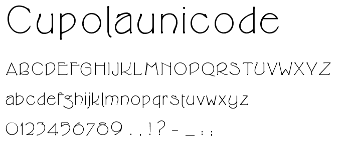 CupolaUnicode font