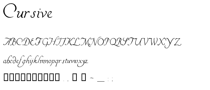 Cursive font