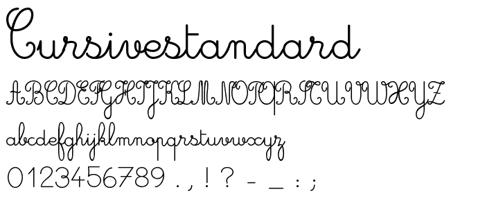 Cursivestandard font