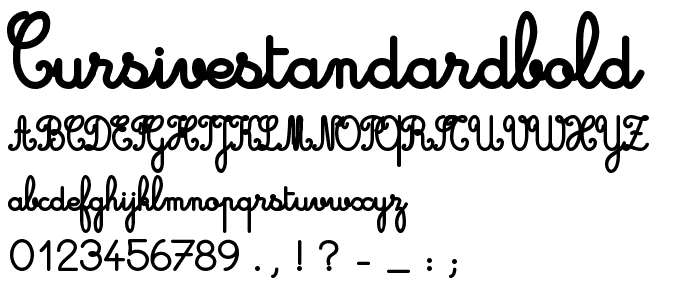 Cursivestandardbold font