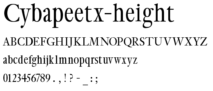 CybaPeeTX-height font