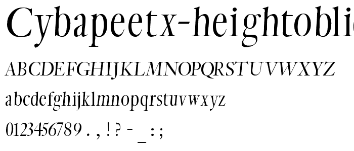 CybapeeTX-heightOblique font