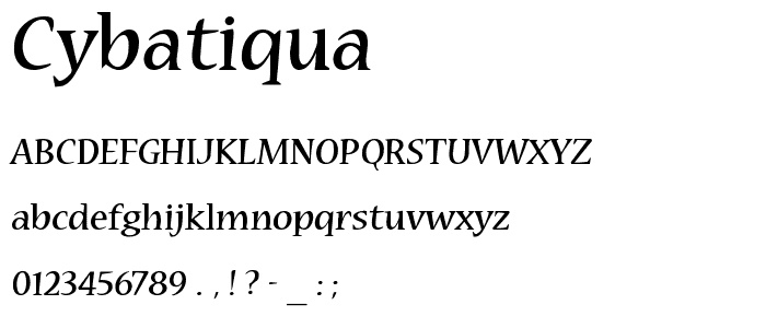 Cybatiqua font