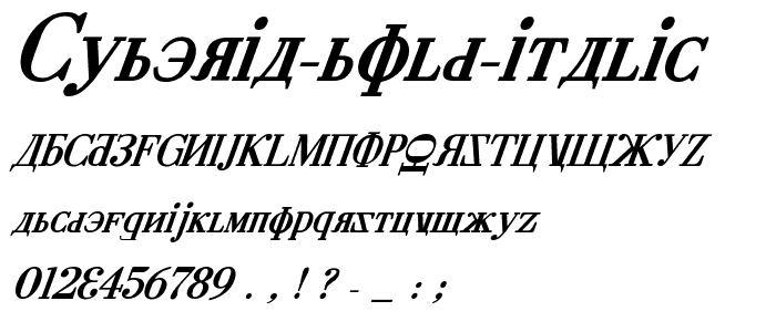 Cyberia Bold Italic police