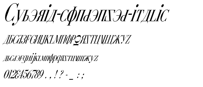 Cyberia Condensed Italic font