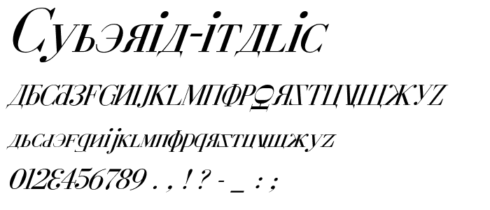 Cyberia Italic font