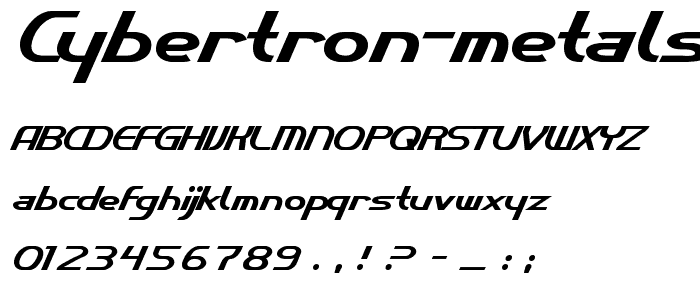Cybertron Metals Normal font