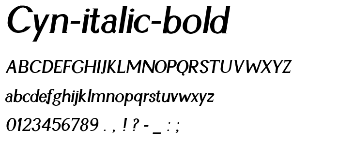 Cyn Italic Bold font