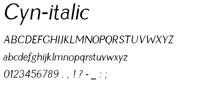 Cyn Italic font