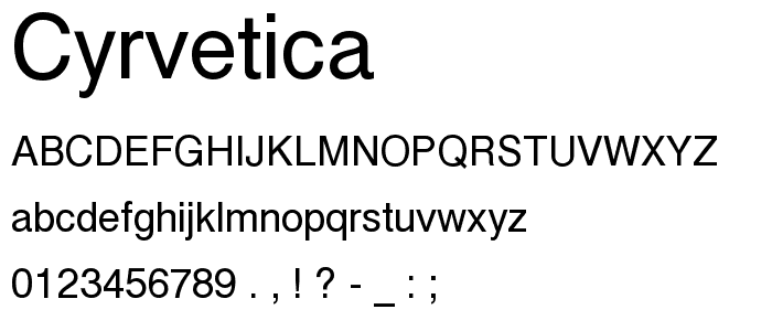 Cyrvetica font
