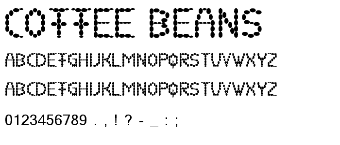 coffee beans font