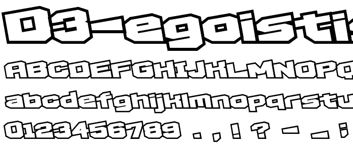 D3 Egoistism outline extra font