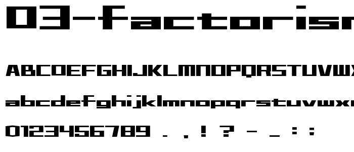 D3 Factorism Alphabet font
