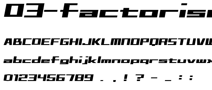D3 Factorism Italic font