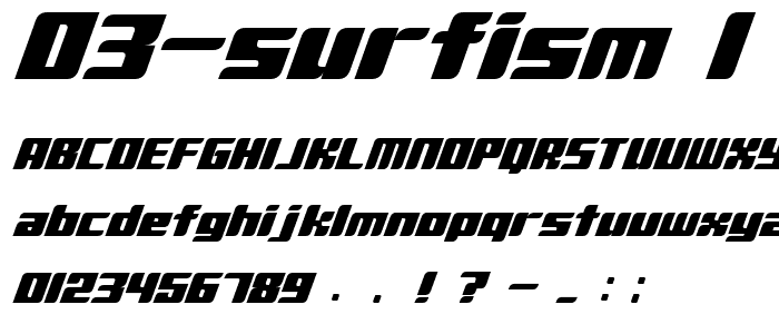 D3 Surfism_I font