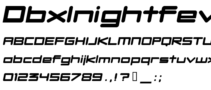 DBXLNightfever UltraWideItalic font