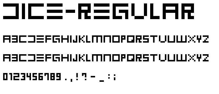 DICE Regular font