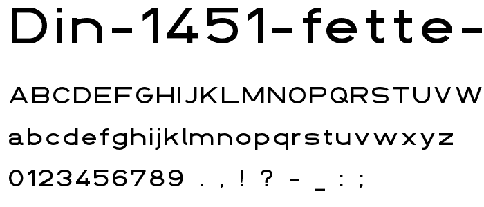 DIN 1451 fette Breitschrift 1936 font