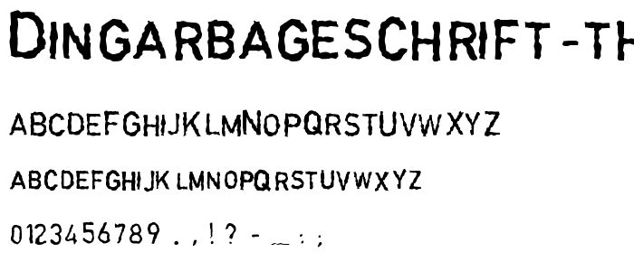 DINGarbageschrift Thin font