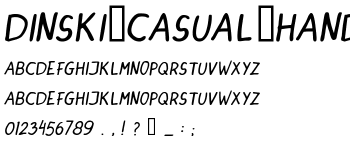 DINSKI CASUAL HANDWRITING Italic font