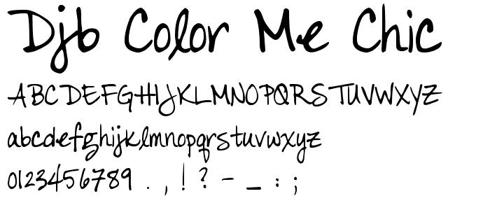DJB Color Me Chic Font : Script Handwritten : pickafont.com