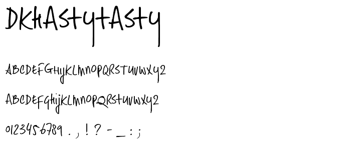 DKHastyTasty font