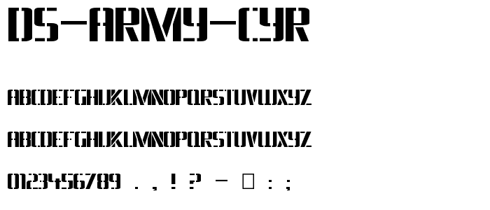 DS Army Cyr font
