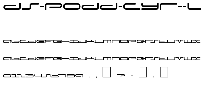 DS Podd Cyr Light font