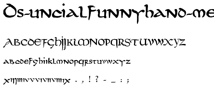 DS UncialFunnyHand Medium font