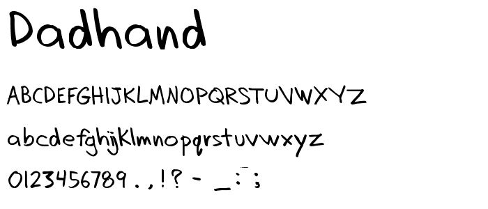 Dadhand font