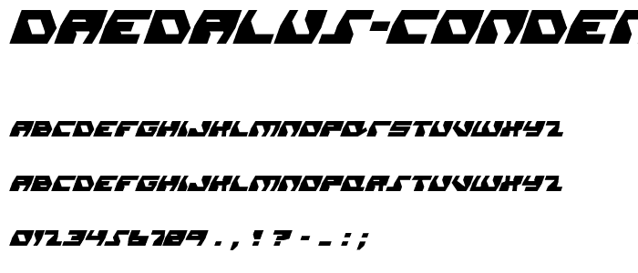 Daedalus Condensed Italic font