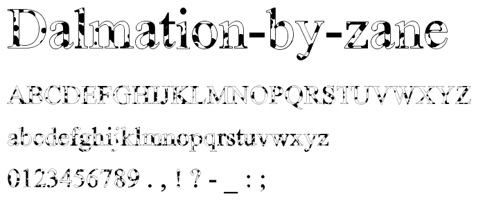 Dalmation By Zane font