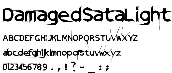 DamagedSataLight font