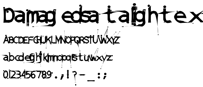 DamagedSataLightExtended font